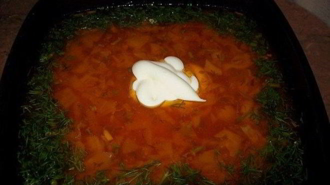 Рецепт Борща по-полтавски с гусем