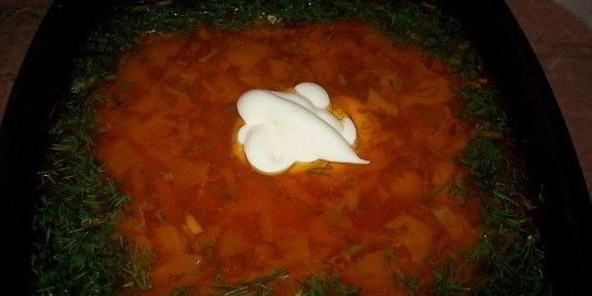 Рецепт борща по-полтавски с гусем