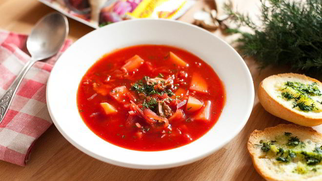 Рецепт Борща с белыми грибами