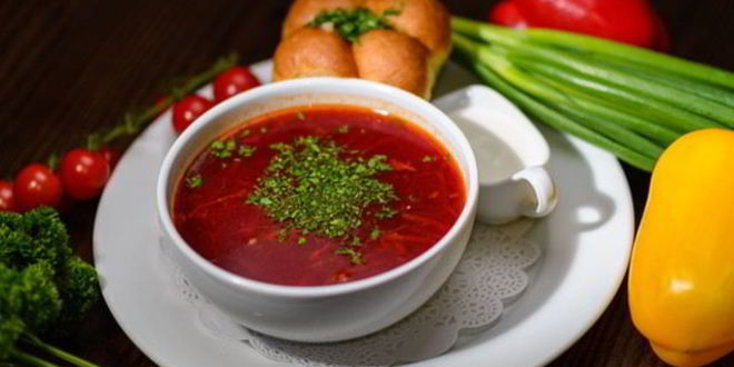 Рецепт борща с чесноком и зеленью