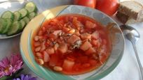 Рецепт Борща с килькой в томате и фасолью