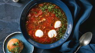 Рецепт Борща с копченым салом