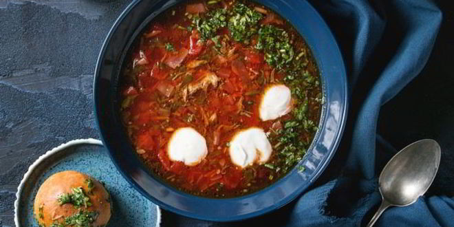 Рецепт борща с копченым салом