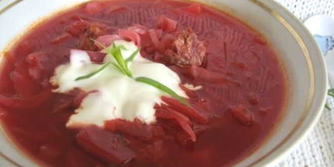 Рецепт борща с копчеными ребрышками