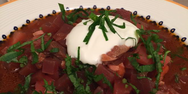 Рецепт борща с курицей, говядиной и языком по-домашнему