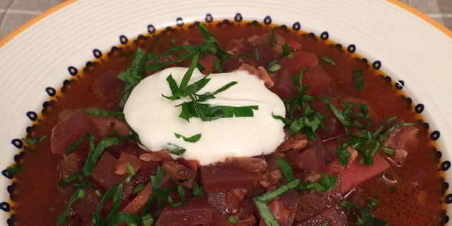 Рецепт борща с курицей, говядиной и языком по-домашнему