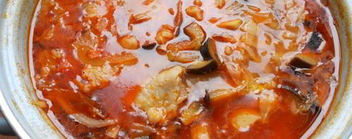 Шаг 8: борща с курицей и баклажанами