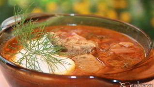 Рецепт Борща с виноградными листьями