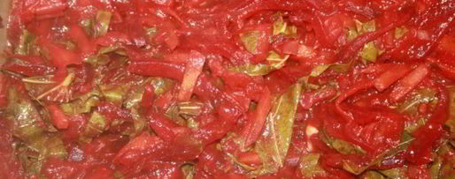 Шаг 4: борща с виноградными листьями