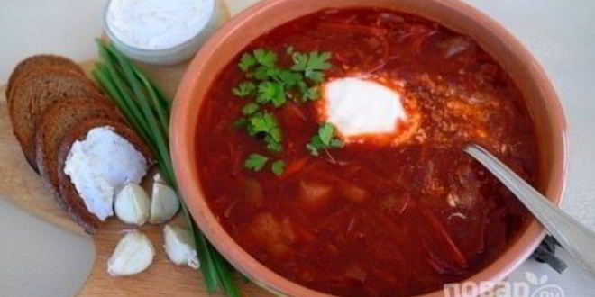 Рецепт борща со свининой и свеклой