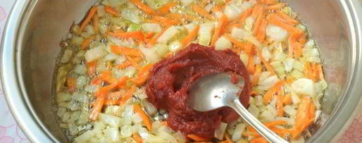 Шаг 1: постного борща с фасолью и толстолобиком в томате