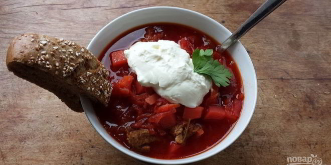 Рецепт простого борща со свеклой