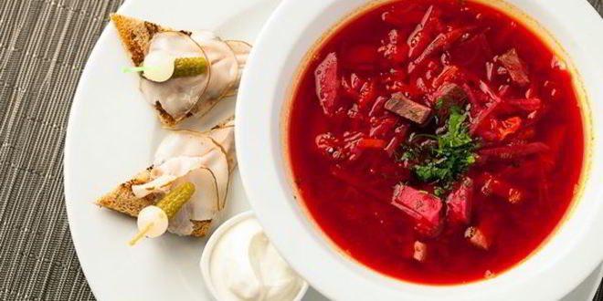 Рецепт украинского борща с говядиной и копченым салом