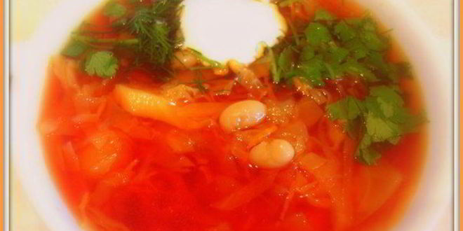 Рецепт вегетарианского борща с фасолью