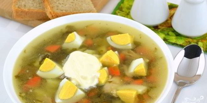 Рецепт зеленого борща с курицей