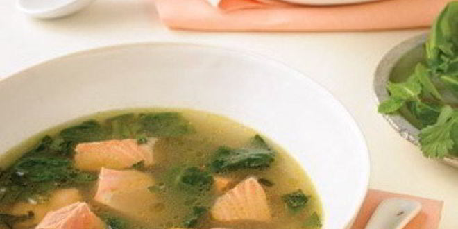 Рецепт лосося в зеленом бульоне с карри
