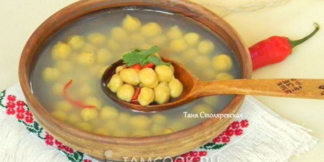 Рецепт нутового супа на курином бульоне