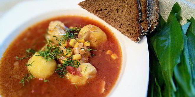 Рецепт томатного рыбного супа на курином бульоне