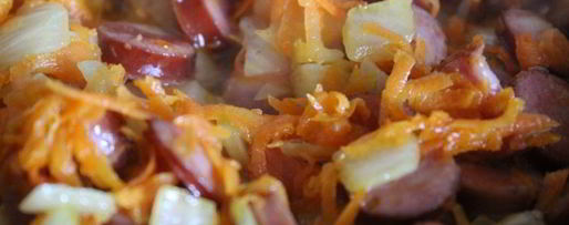 Шаг 2: фасолевого супа с охотничьими колбасками