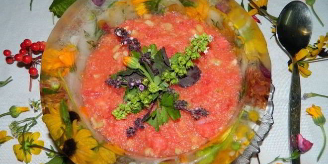 Рецепт арбузного гаспачо в ледяной тарелке