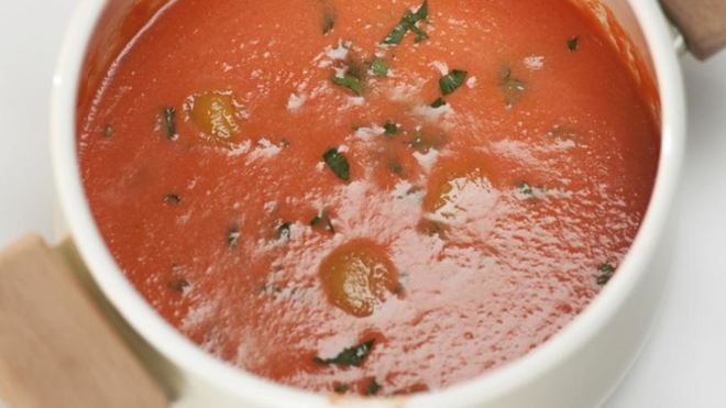 Рецепт Гаспачо с апельсиновым льдом