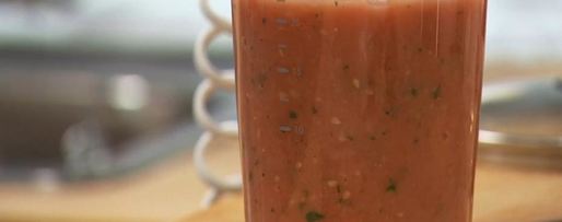 Шаг 1: гаспачо с баклажанами