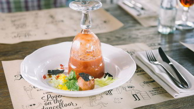 Рецепт Гаспачо с сорбетом из томатов