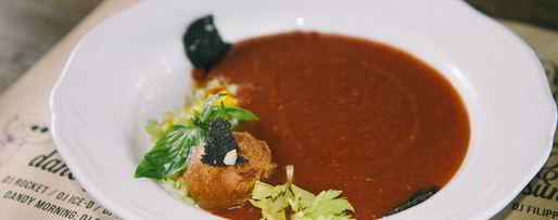 Шаг 14: гаспачо с сорбетом из томатов