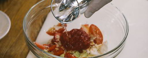 Шаг 5: гаспачо с сорбетом из томатов