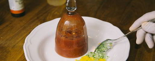 Шаг 9: гаспачо с сорбетом из томатов