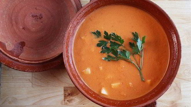 Рецепт Гаспачо с томатами и персиками