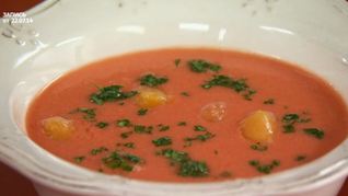 Рецепт Супа Гаспачо с апельсиновым льдом