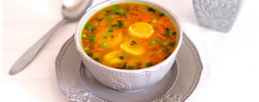 Шаг 13: горохового супа с чесночными рулетиками