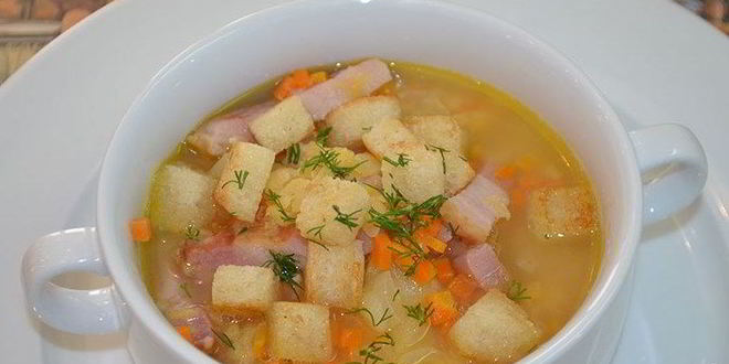 Рецепт горохового супа с копченой грудинкой