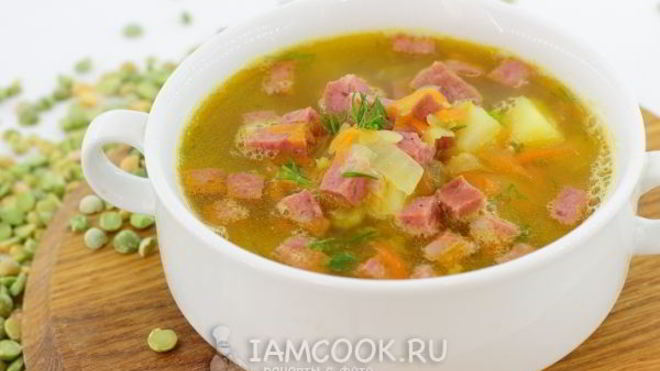 Рецепт Горохового супа с копченой колбасой