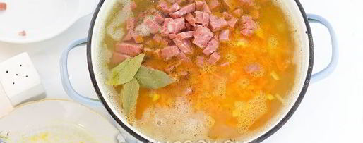 Шаг 9: горохового супа с копченой колбасой