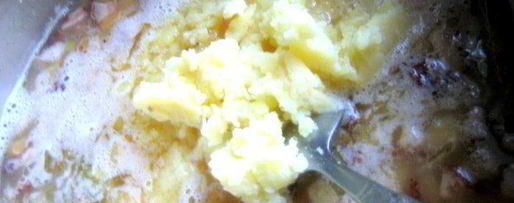 Шаг 17: горохового супа с копченостями и тыквой