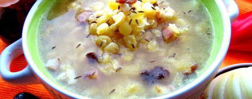 Шаг 18: горохового супа с копченостями и тыквой