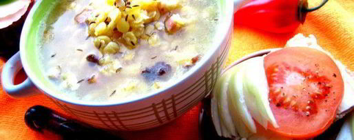 Шаг 20: горохового супа с копченостями и тыквой