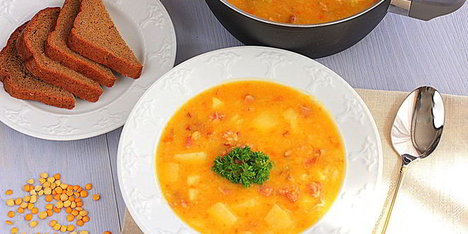 Рецепт горохового супа с копченостями