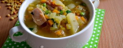 Шаг 11: горохового супа с копченым окорочком