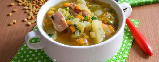 Шаг 12: горохового супа с копченым окорочком