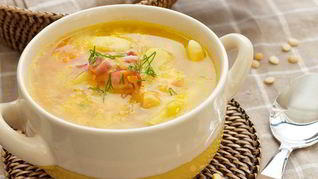 Рецепт Горохового супа с копчеными крылышками