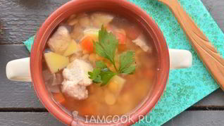 Рецепт Горохового супа с курицей в мультиварке