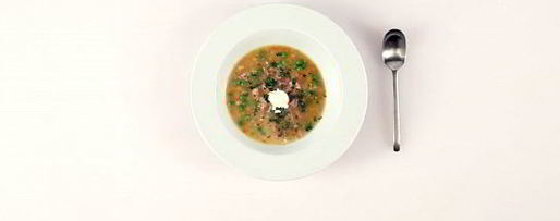 Шаг 3: горохового супа с мятой и свиной рулькой