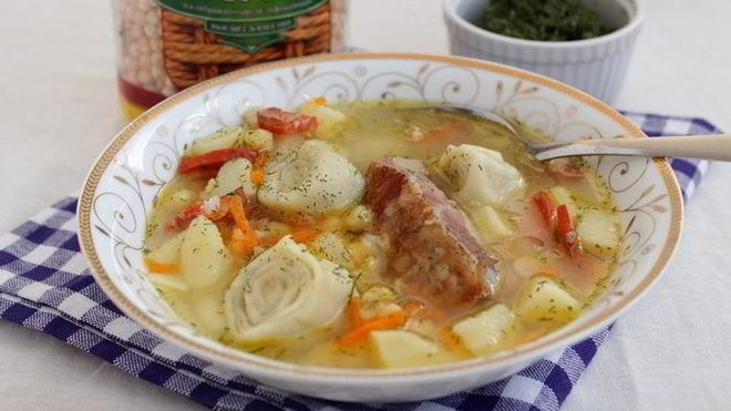 Рецепт Горохового супа с рулетиками