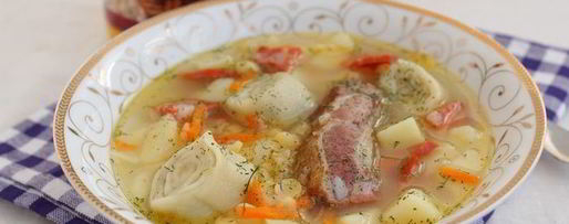 Шаг 8: горохового супа с рулетиками