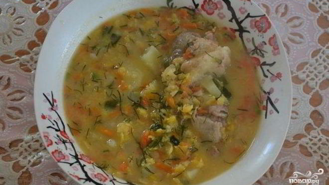 Рецепт Горохового супа со свининой в мультиварке