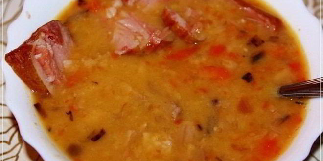 Рецепт супа горохового с рулькой поросячьей