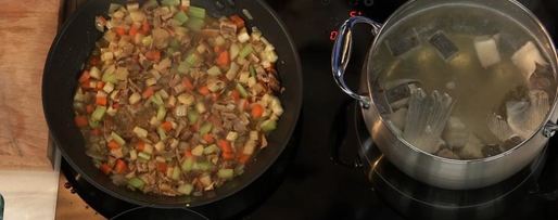 Шаг 1: супа из камбалы с рисом и горохом